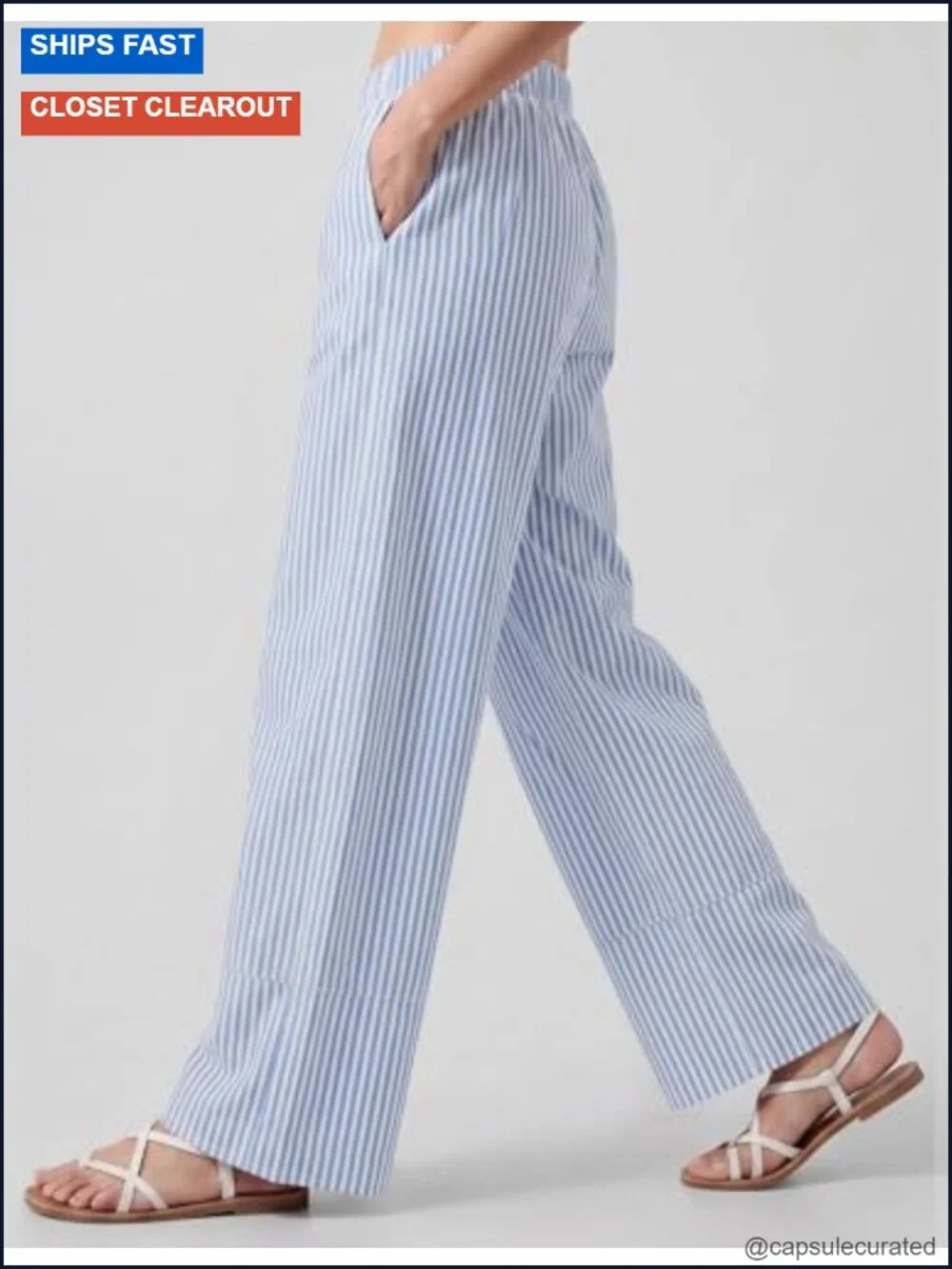 Women's Linen Pants High Waisted Wide Leg Elastic Waist Cotton Trousers with